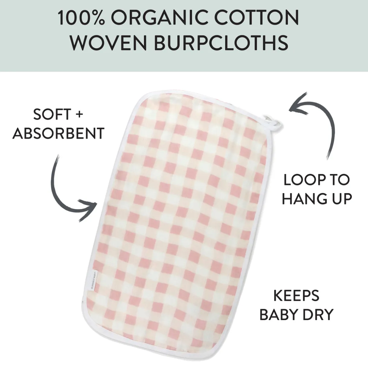 4-Pack Organic Cotton Multi-layer Woven Burp Cloths