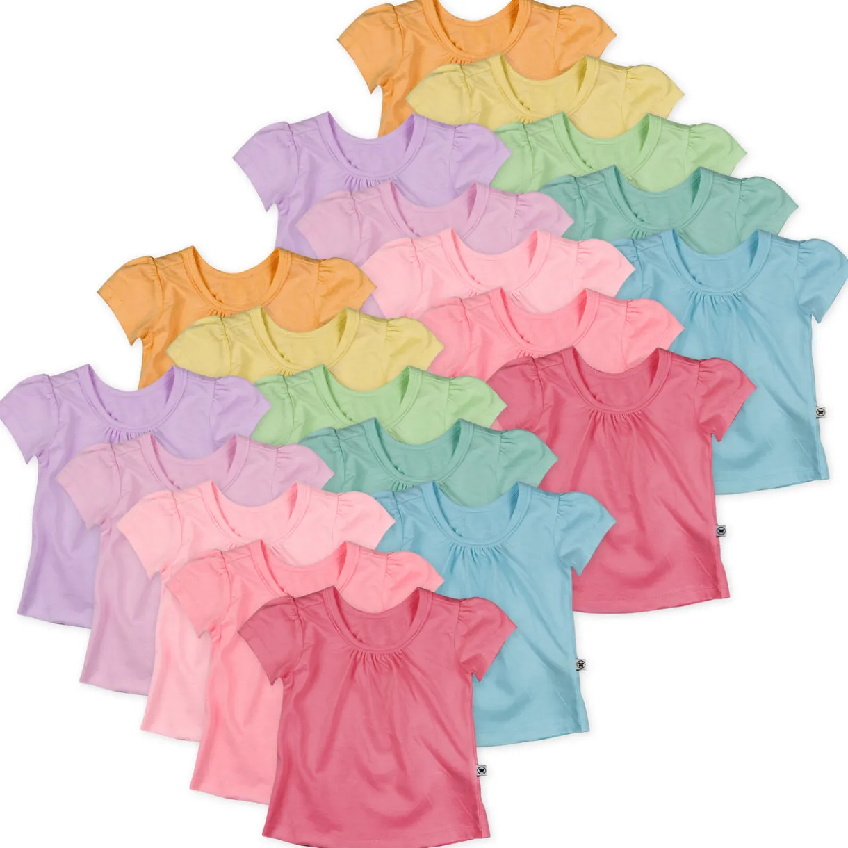 20-Pack Organic Cotton Puff Sleeve T-Shirts Bundle
