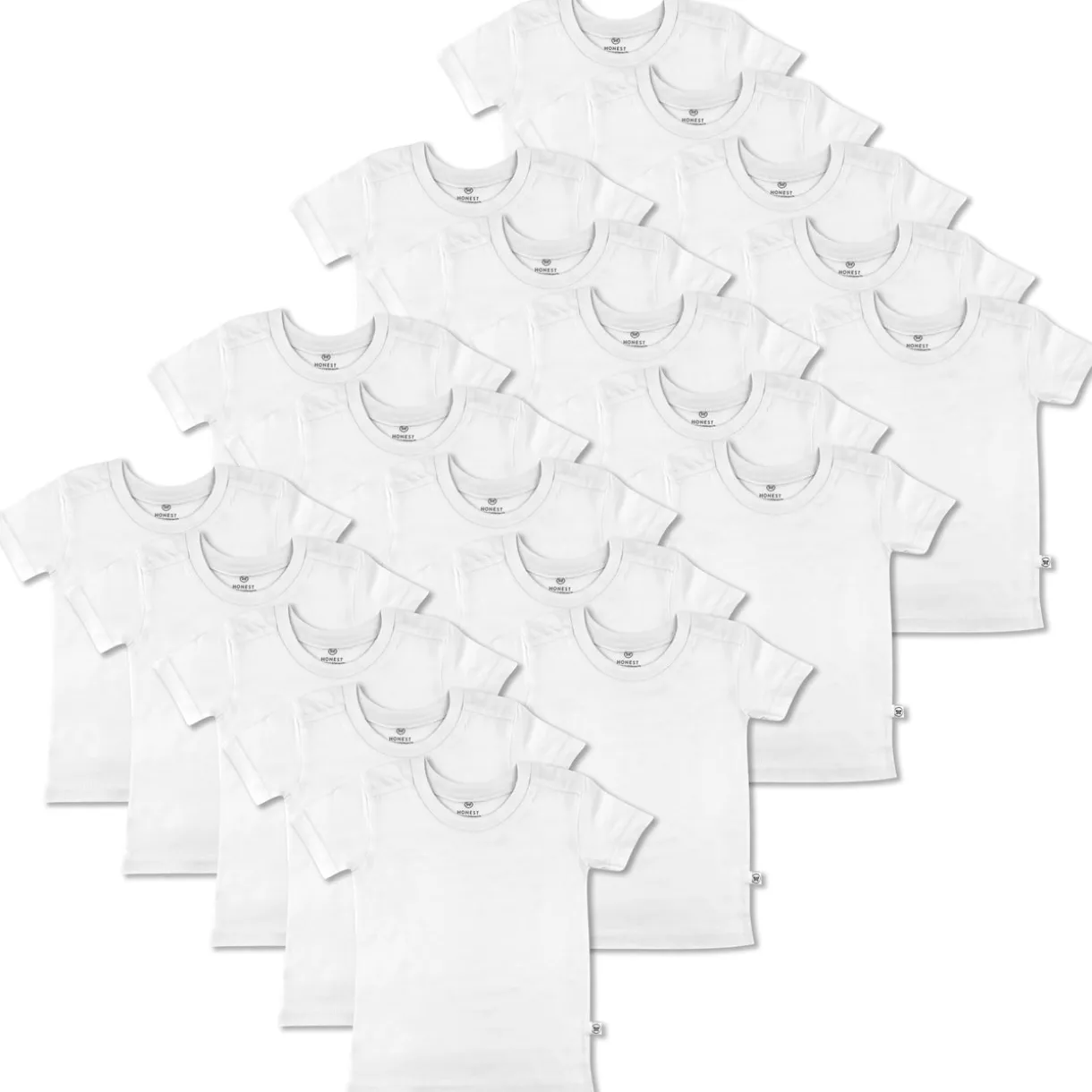 20-Pack Organic Cotton Short Sleeve T-Shirts Bundle