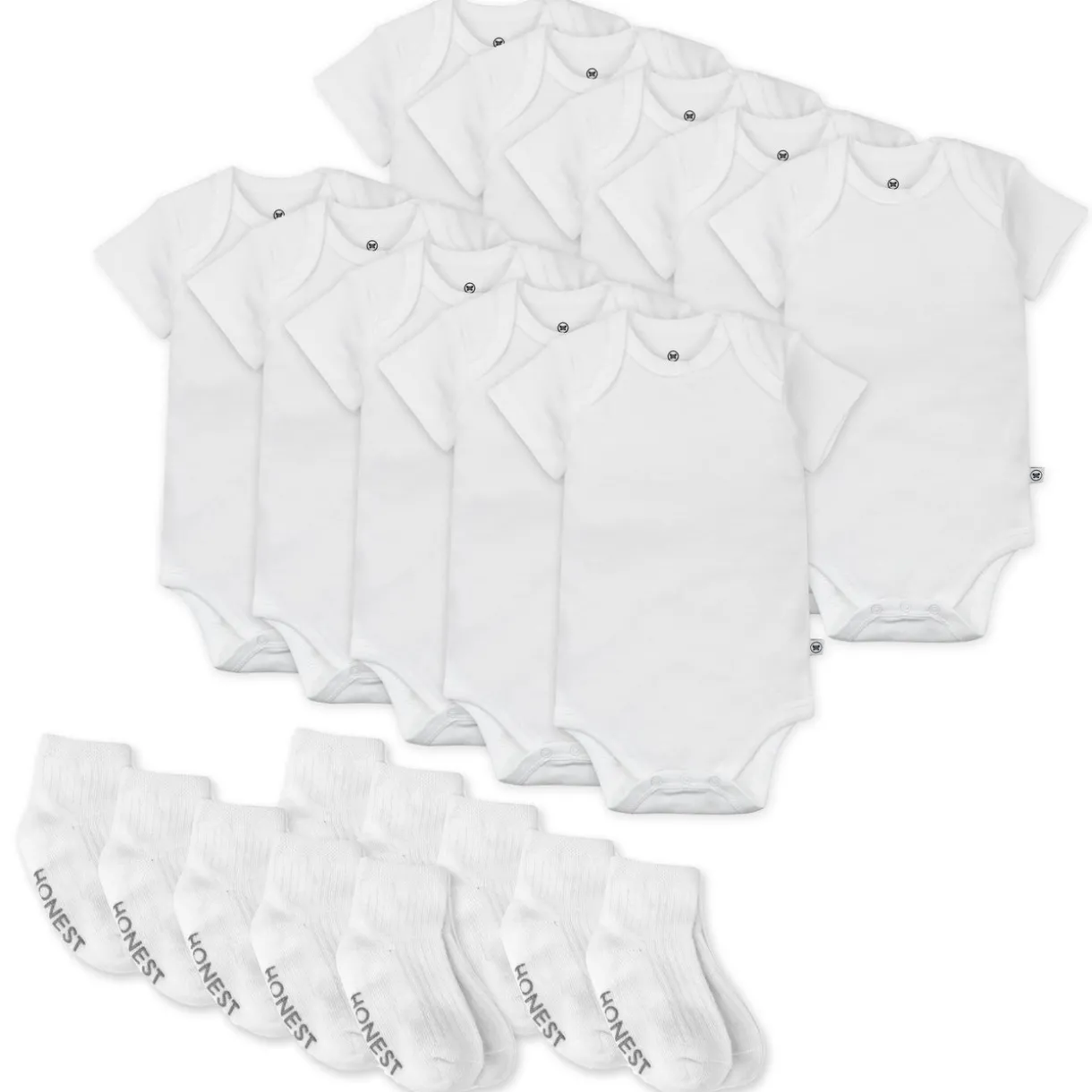 20-Pack Organic Cotton Short Sleeve Bodysuit & Sock Bundle