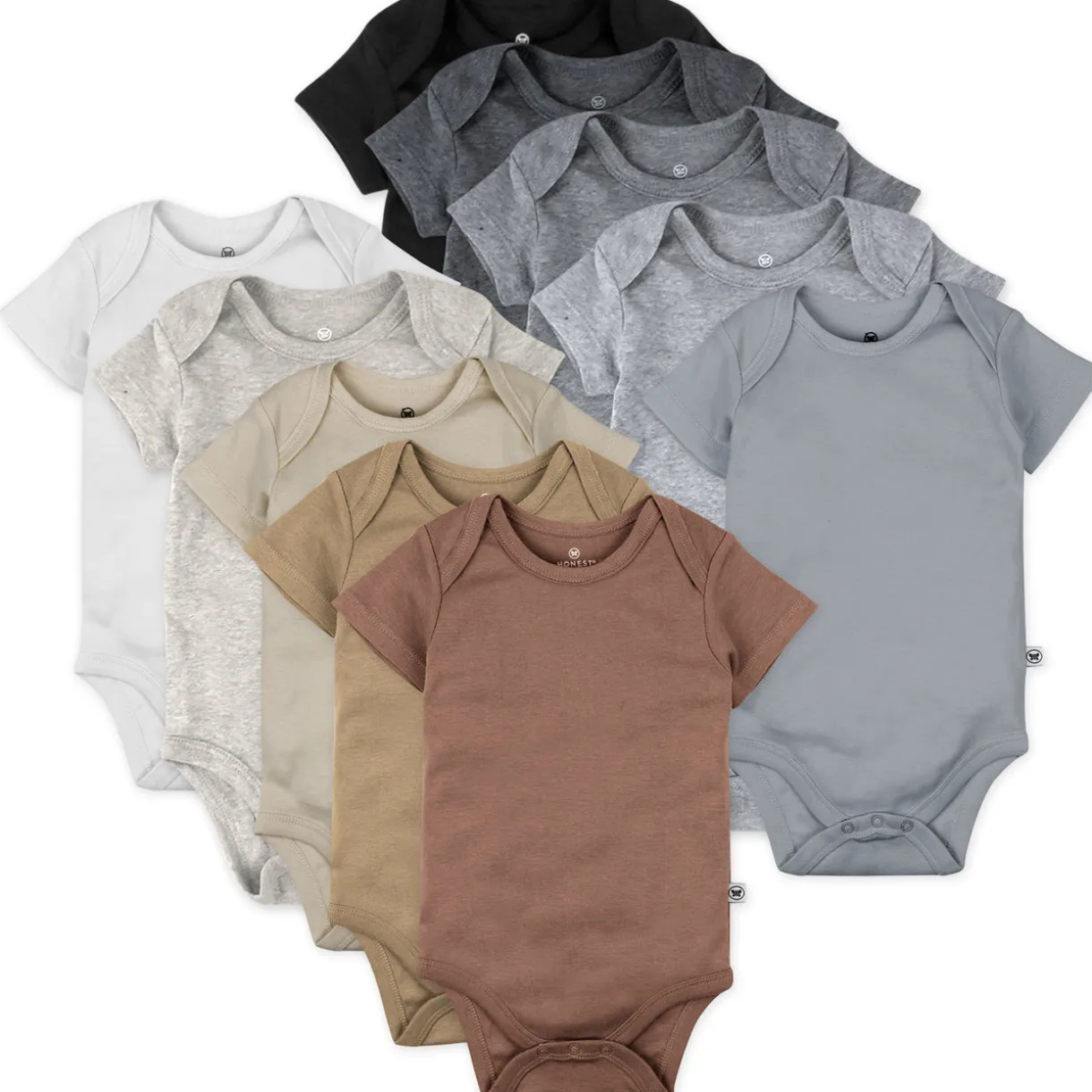 10-Pack Organic Cotton Short Sleeve Bodysuits