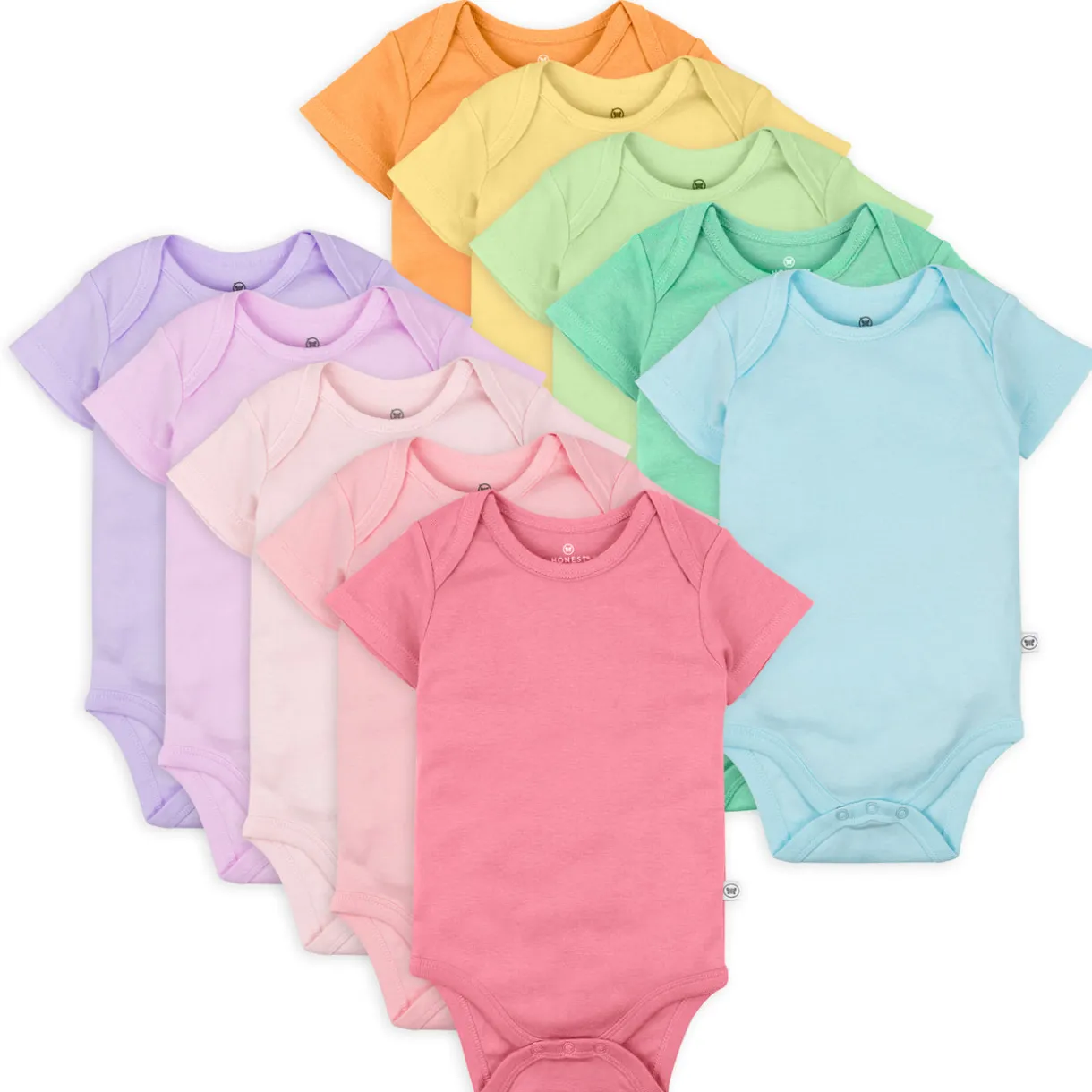 10-Pack Organic Cotton Short Sleeve Bodysuits
