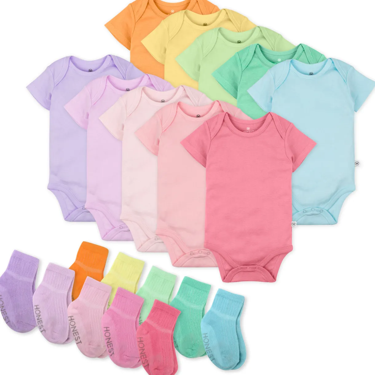 20-Pack Organic Cotton Short Sleeve Bodysuit & Sock Bundle