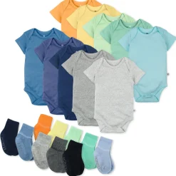 20-Pack Organic Cotton Short Sleeve Bodysuit & Sock Bundle
