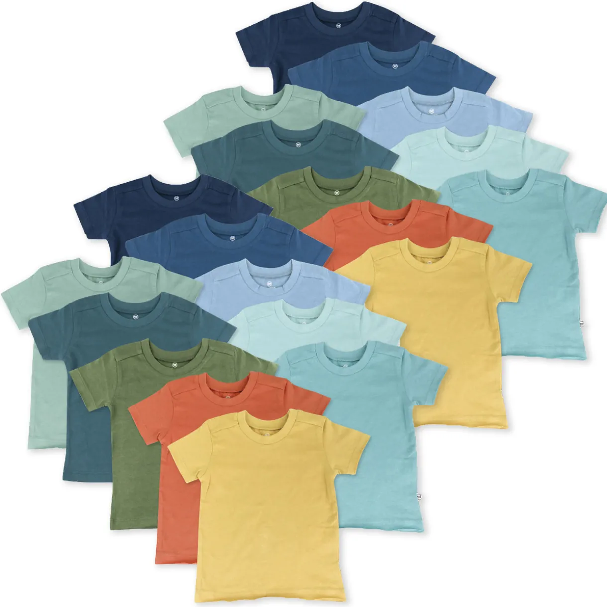 20-Pack Organic Cotton Short Sleeve T-Shirts Bundle