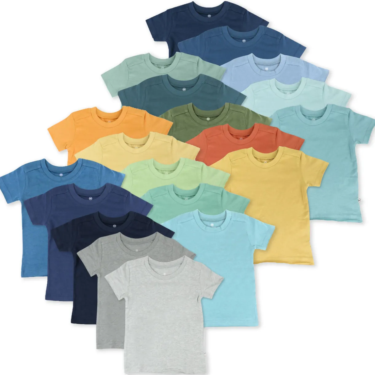 20-Pack Organic Cotton Short Sleeve T-Shirts Bundle