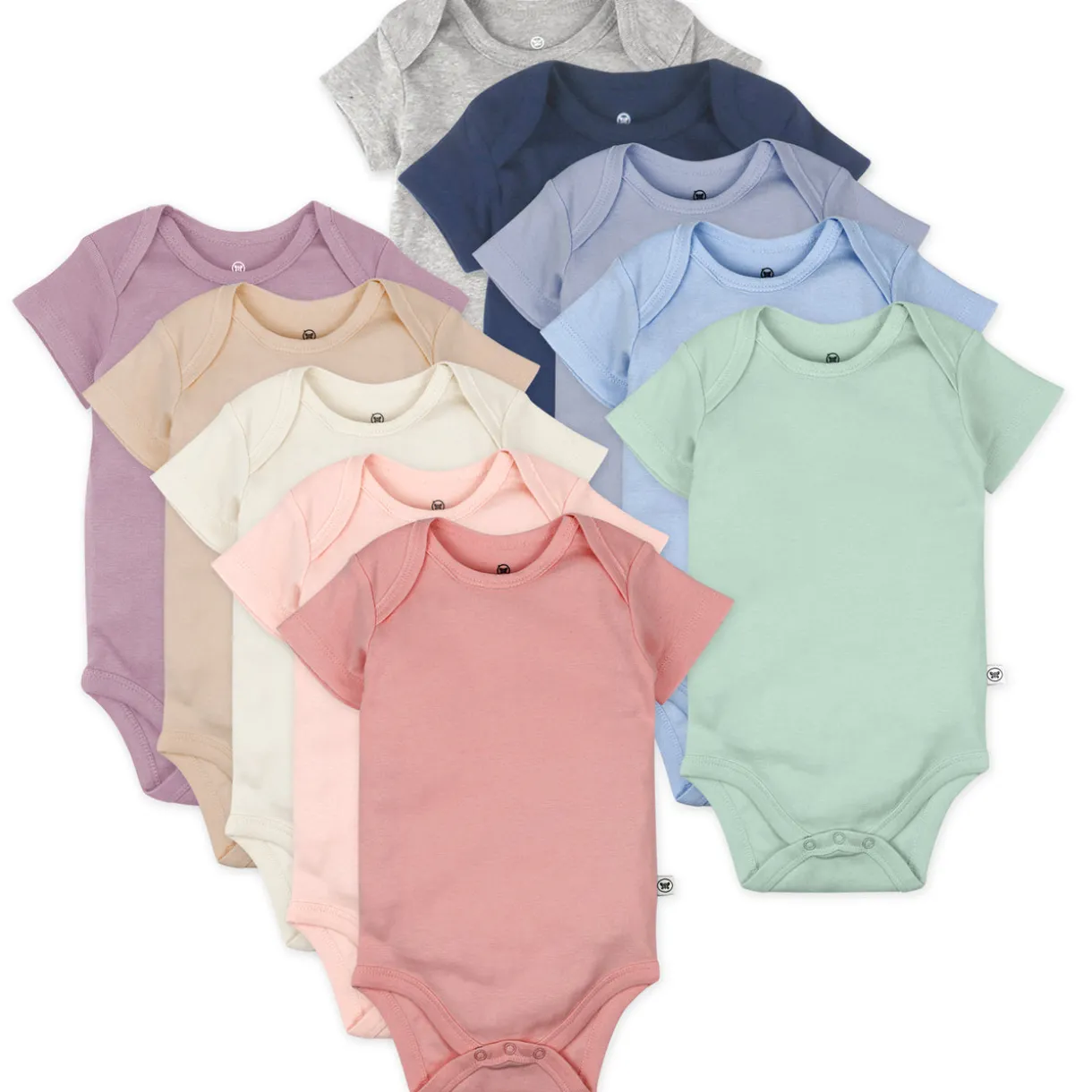 10-Pack Organic Cotton Short Sleeve Bodysuits