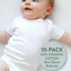 10-Pack Organic Cotton Short Sleeve Bodysuits