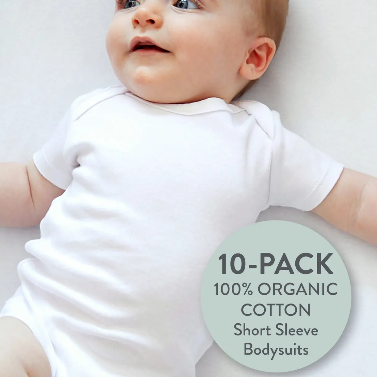 10-Pack Organic Cotton Short Sleeve Bodysuits