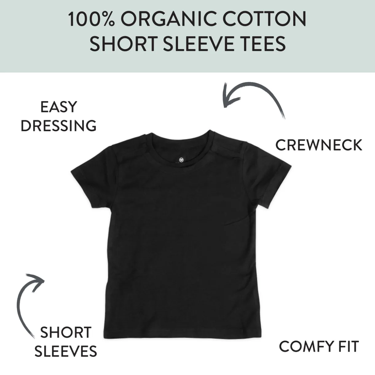 5-Pack Organic Cotton Short Sleeve T-Shirts