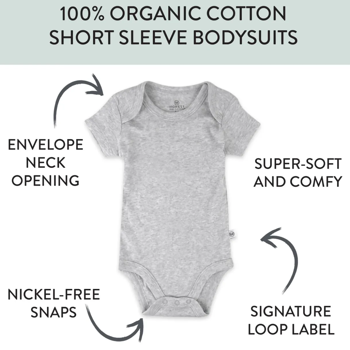 5-Pack Organic Cotton Short Sleeve Bodysuits