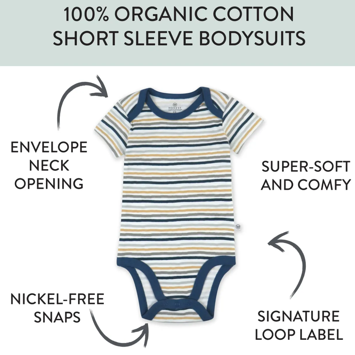 3-Pack Organic Cotton Short Sleeve Bodysuits