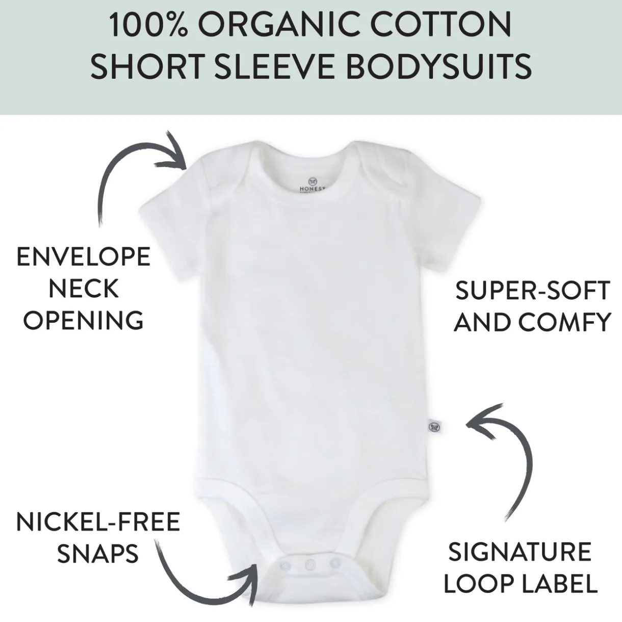 5-Pack Organic Cotton Short Sleeve Bodysuits