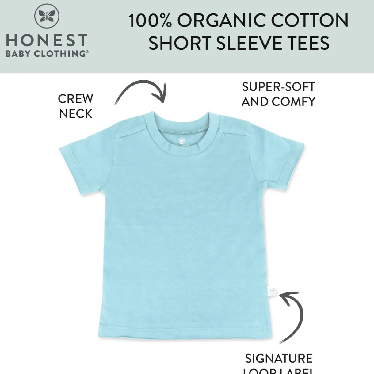 8-Pack Organic Cotton Short Sleeve T-Shirts
