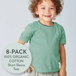 8-Pack Organic Cotton Short Sleeve T-Shirts