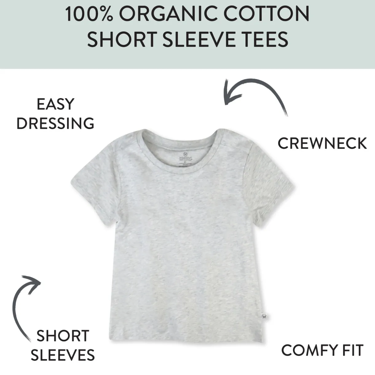 20-Pack Organic Cotton Short Sleeve T-Shirts Bundle