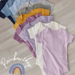 10-Pack Organic Cotton Short Sleeve Bodysuits