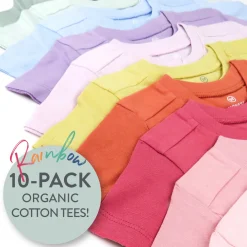 10-Pack Organic Cotton Short Sleeve T-Shirts