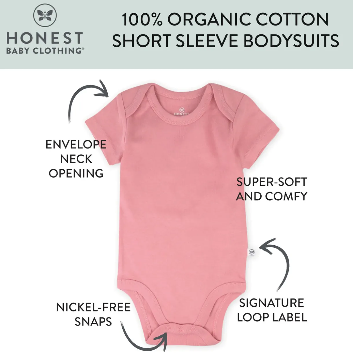 3-Pack Organic Cotton Short Sleeve Bodysuits
