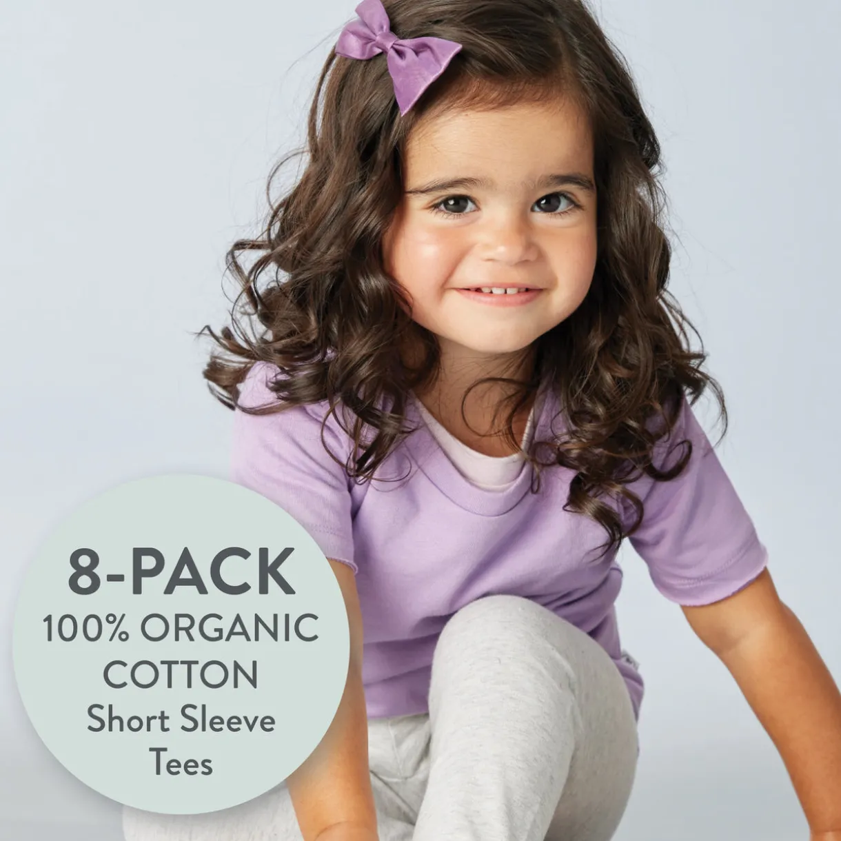 8-Pack Organic Cotton Short Sleeve T-Shirts