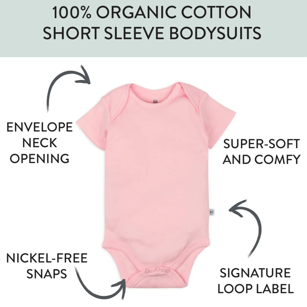 5-Pack Organic Cotton Short Sleeve Bodysuits