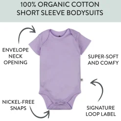 10-Pack Organic Cotton Short Sleeve Bodysuits