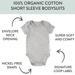 10-Pack Organic Cotton Short Sleeve Bodysuits