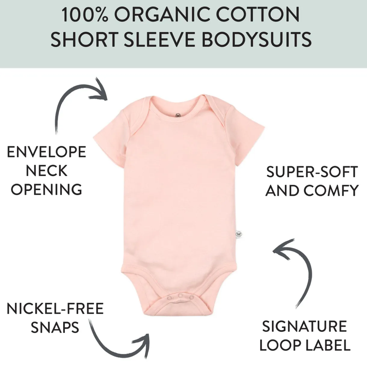 10-Pack Organic Cotton Short Sleeve Bodysuits