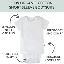 10-Pack Organic Cotton Short Sleeve Bodysuits