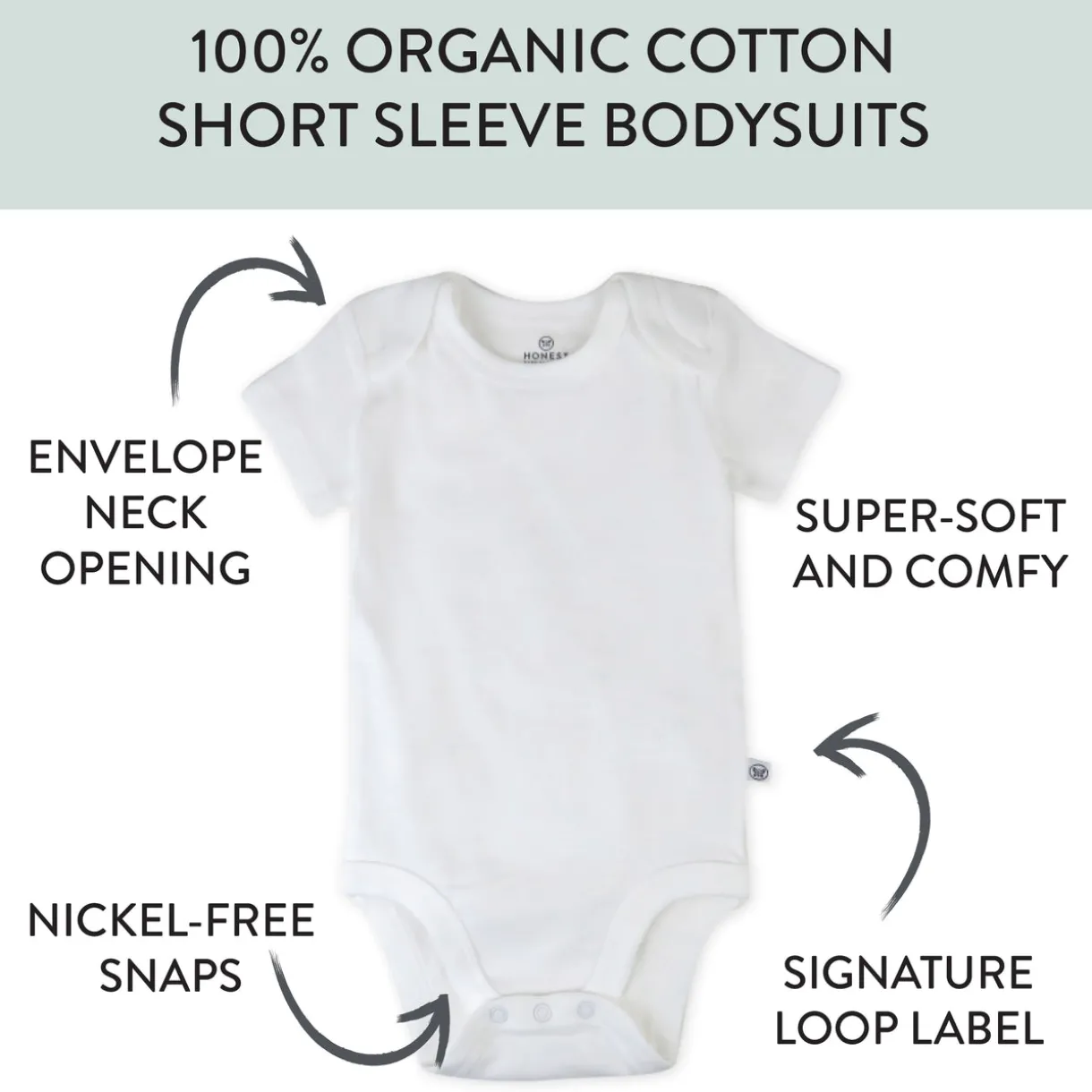 10-Pack Organic Cotton Short Sleeve Bodysuits