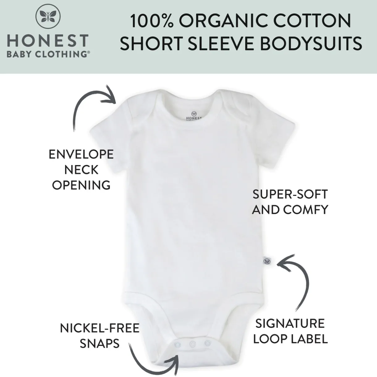 3-Pack Organic Cotton Short Sleeve Bodysuits