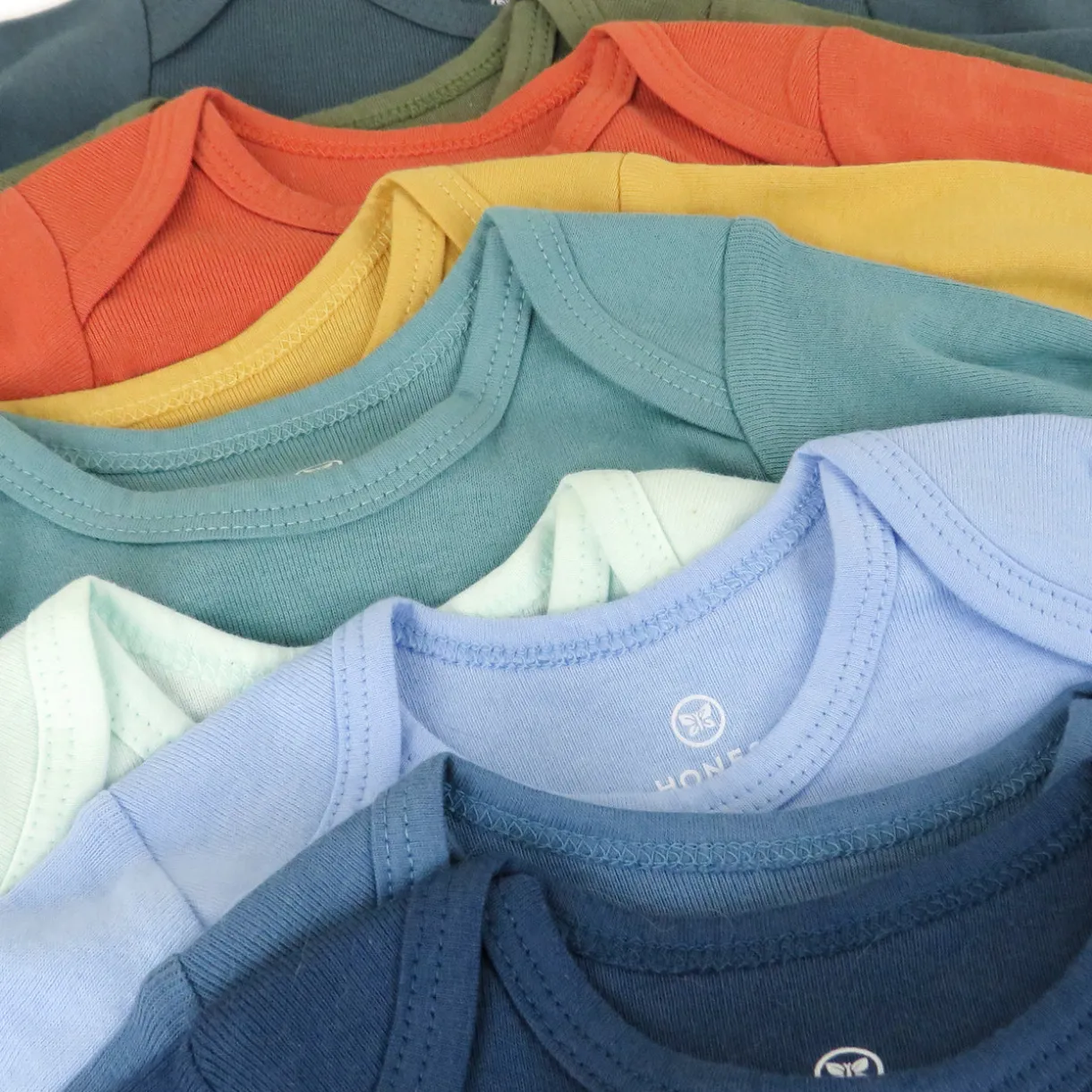 20-Pack Organic Cotton Short Sleeve Bodysuit & Bandana Bib Burp Cloth Bundle