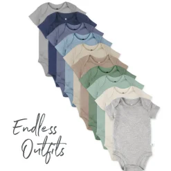 10-Pack Organic Cotton Short Sleeve Bodysuits