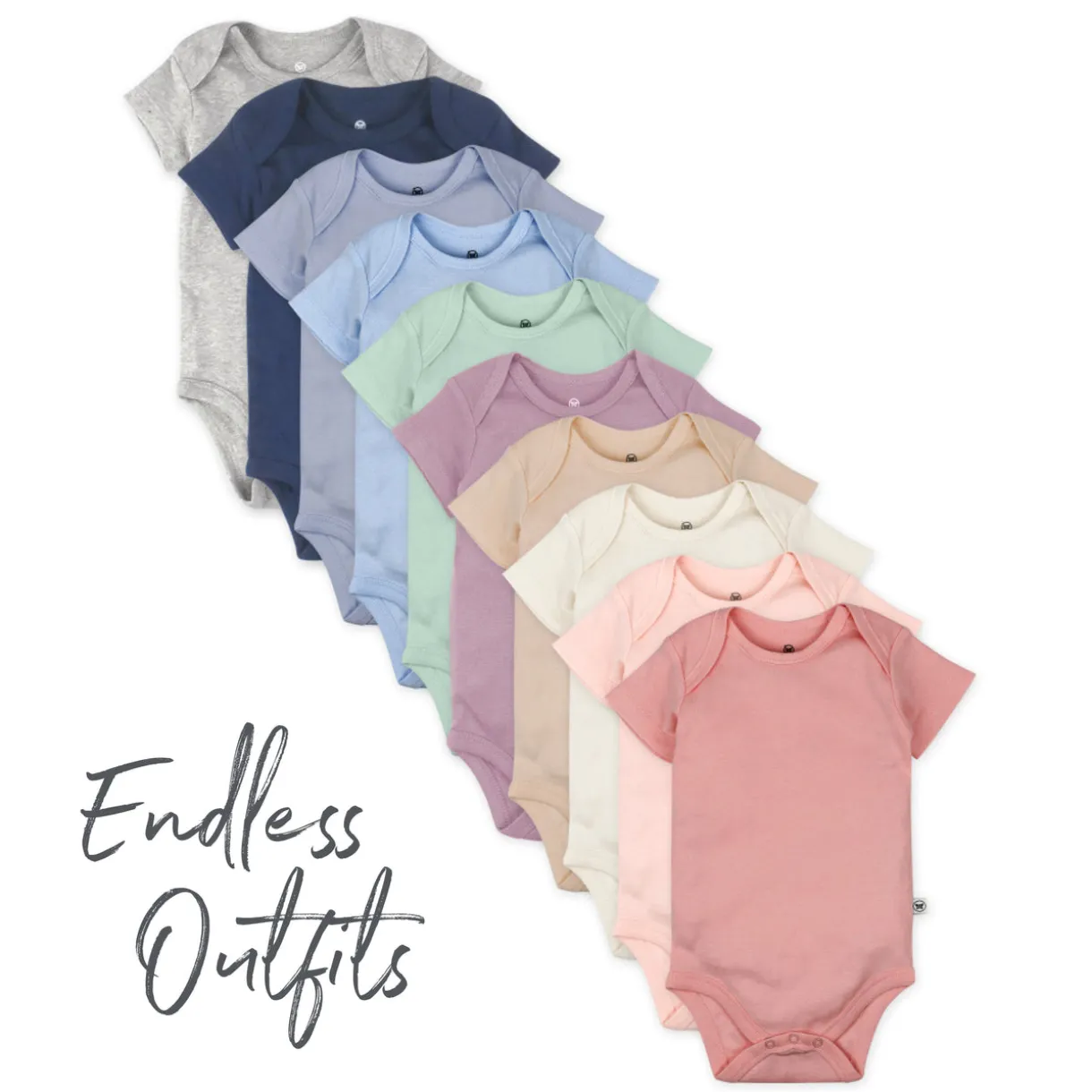 10-Pack Organic Cotton Short Sleeve Bodysuits