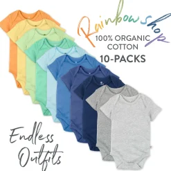 10-Pack Organic Cotton Short Sleeve Bodysuits