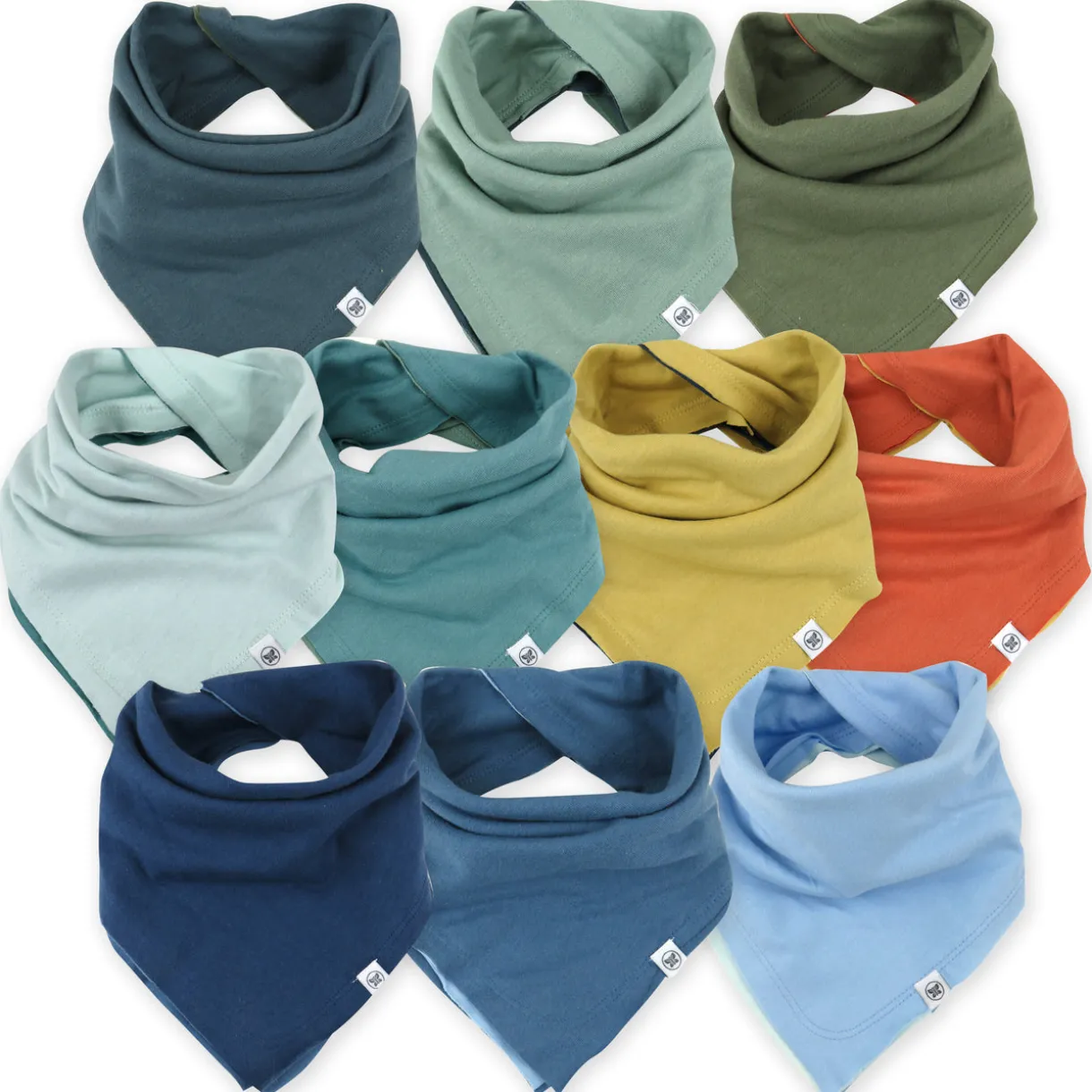 20-Pack Organic Cotton Short Sleeve Bodysuit & Bandana Bib Burp Cloth Bundle