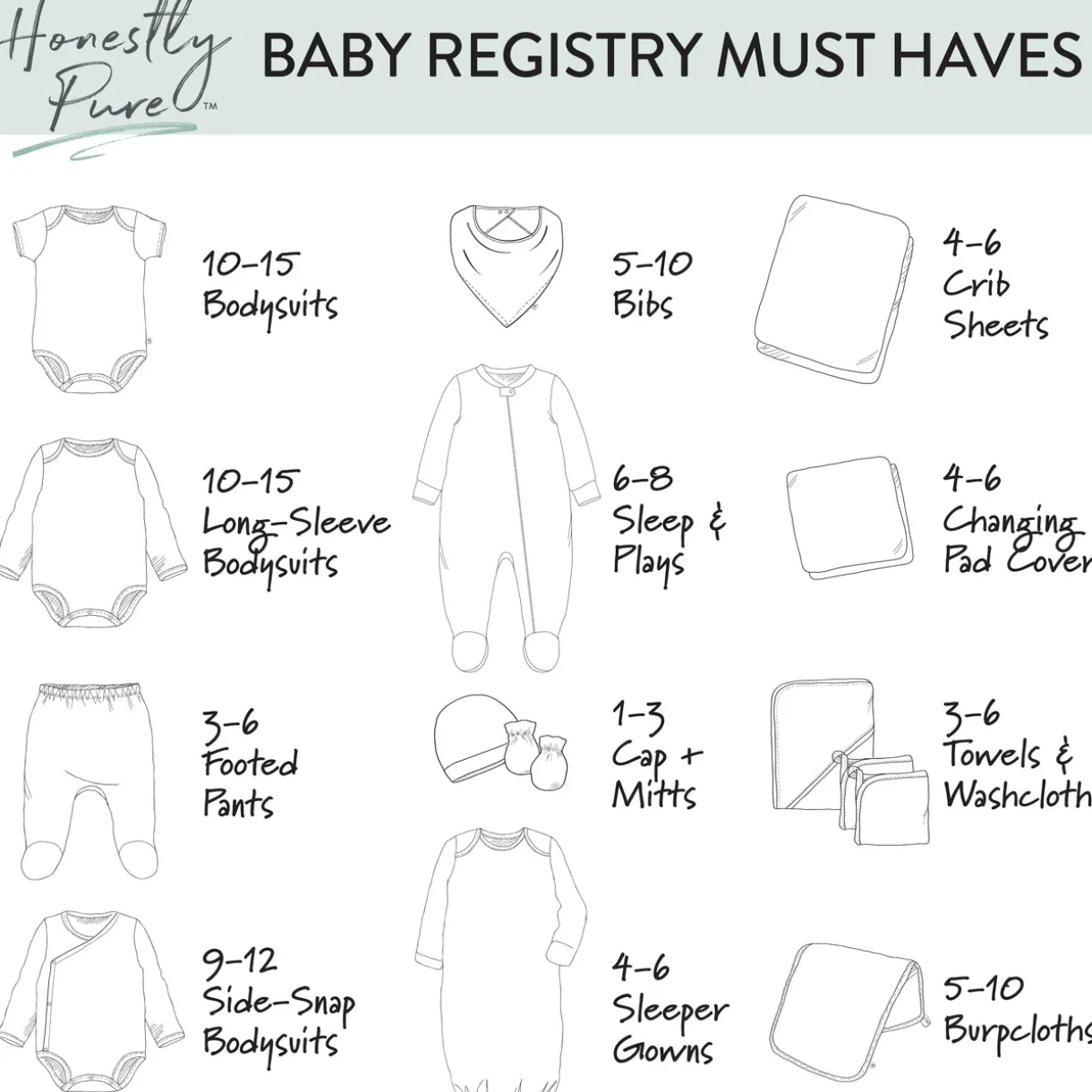 10-Pack Organic Cotton Short Sleeve Bodysuits