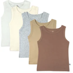 5-Pack Organic Cotton Sleeveless Muscle T-Shirts