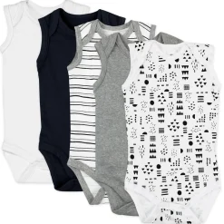 5-Pack Organic Cotton Sleeveless Bodysuits