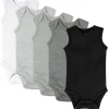 5-Pack Organic Cotton Sleeveless Bodysuits