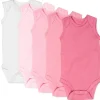 5-Pack Organic Cotton Sleeveless Bodysuits