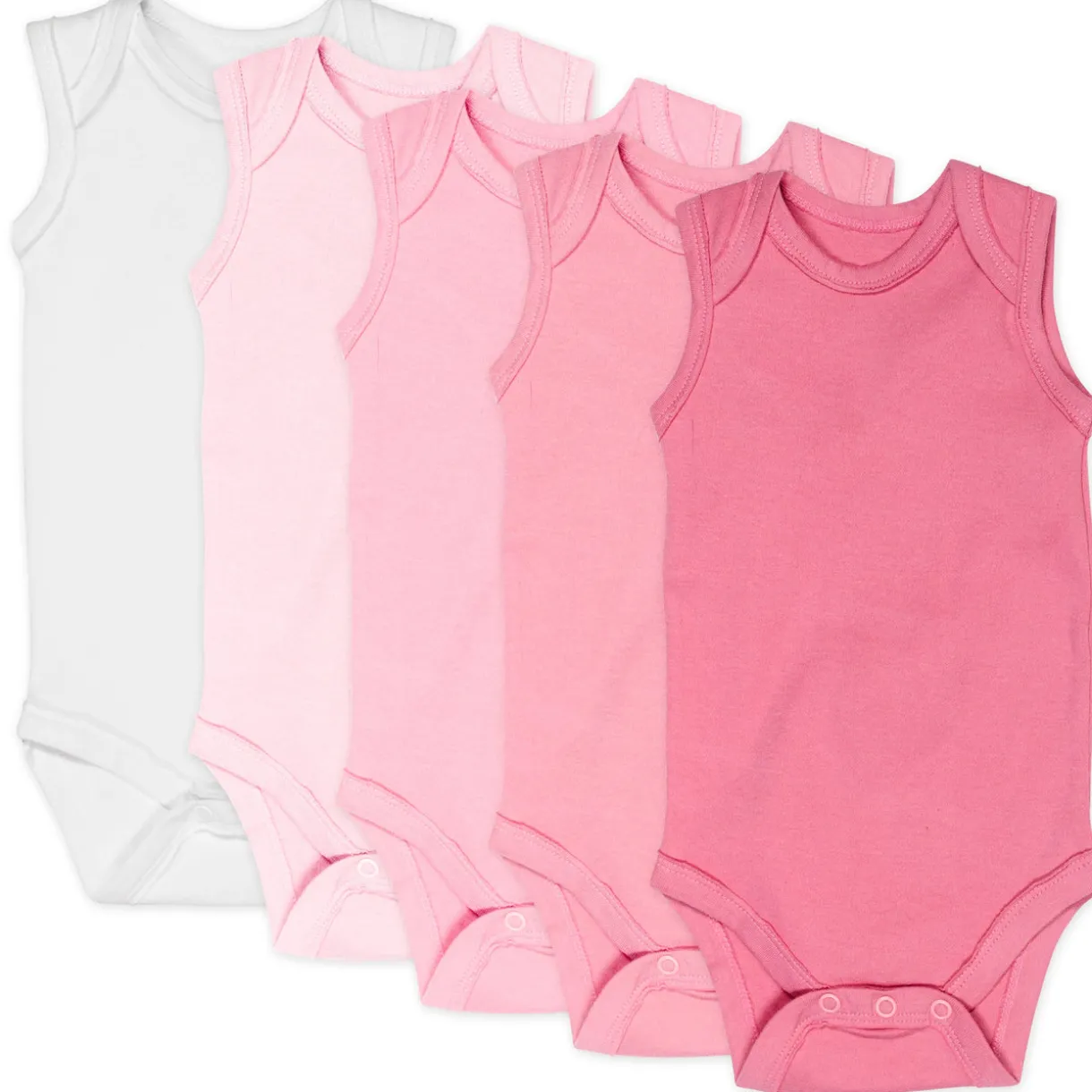 5-Pack Organic Cotton Sleeveless Bodysuits