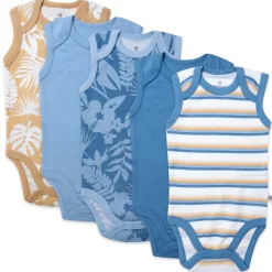5-Pack Organic Cotton Sleeveless Bodysuits
