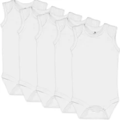 5-Pack Organic Cotton Sleeveless Bodysuits