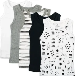5-Pack Organic Cotton Sleeveless Muscle T-Shirts
