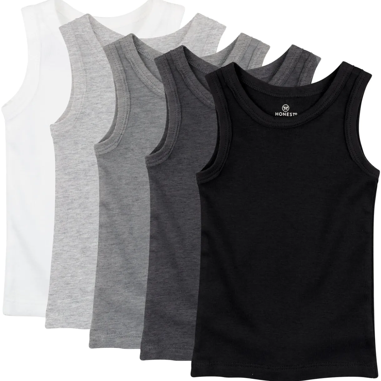 5-Pack Organic Cotton Sleeveless Muscle T-Shirts