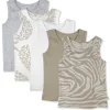 5-Pack Organic Cotton Sleeveless Muscle T-Shirts