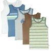 5-Pack Organic Cotton Sleeveless Muscle T-Shirts