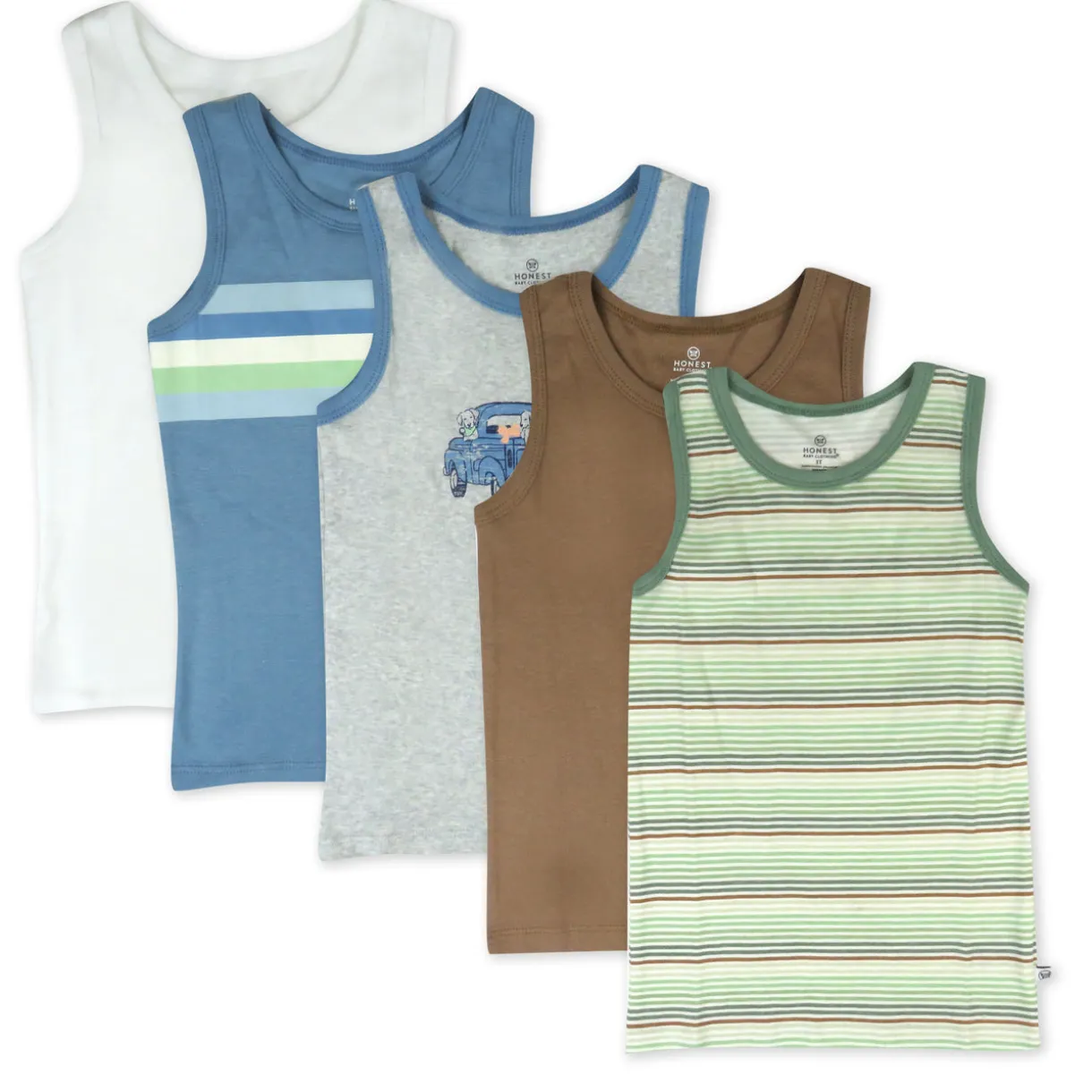 5-Pack Organic Cotton Sleeveless Muscle T-Shirts