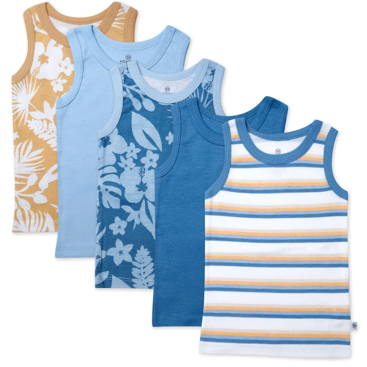 5-Pack Organic Cotton Sleeveless Muscle T-Shirts